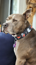 Load image into Gallery viewer, Dog Collar/ Gothic Valentine Dog Collar/ Anti-Valentines Day Dog Collar/ Spooky Valentine Dog Collar/ Fabric Dog Collar