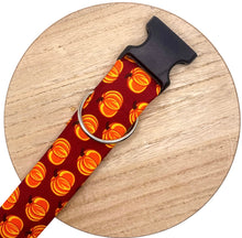 Load image into Gallery viewer, Maroon Pumpkins Dog Collar