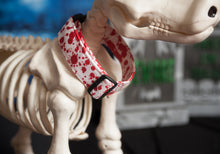 Load image into Gallery viewer, Dog Collar/ Blood on White Dog Collar/ Bloody Dog Collar/ Halloween Dog Collar/ Spooky Dog Collar/ Fabric Dog Collar/ Fall Dog Collar