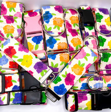 Load image into Gallery viewer, Dog Collar/ Petunia Dog Collar/ Petunia Flowers Dog Collar/ Multicolored Flowers Dog Collar/ Fabric Dog Collar