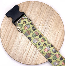 Load image into Gallery viewer, Dog Collar/ Green Acorns Dog Collar/ Fall Acorn Dog Collar/ Cute Green Acorns Dog Collar/ Autumn Dog Collar/ Fabric Dog Collar