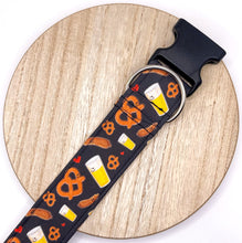 Load image into Gallery viewer, Dog Collar/ Oktoberfest Dog Collar/ Beer and Pretzel Dog Collar/ Sausage and Pretzel Dog Collar/ Autumn Dog Collar/ Fabric Dog Collar