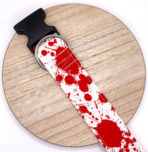 Load image into Gallery viewer, Dog Collar/ Blood on White Dog Collar/ Bloody Dog Collar/ Halloween Dog Collar/ Spooky Dog Collar/ Fabric Dog Collar/ Fall Dog Collar