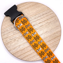 Load image into Gallery viewer, Dog Collar/ Tricks for Treats Dog Collar/ Tricks Dog Collar/ Pittie Dog Collar/ Halloween Dog Collar/ Fabric Dog Collar