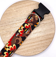 Load image into Gallery viewer, Dog Collar/ Turkey Pilgrim Dog Collar/ Turkeys Dog Collar/Thanksgiving Dog Collar/ Fabric Dog Collar