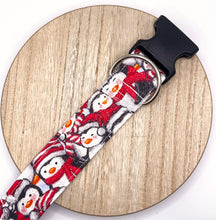Load image into Gallery viewer, Dog Collar/ Glitter Penguins Dog Collar/ Sparkle Penguins Dog Collar/ Penguins Dog Collar/ Holiday Dog Collar/ Fabric Dog Collar