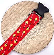 Load image into Gallery viewer, Dog Collar/ Leg Lamp Dog Collar/ Christmas Story Dog Collar/ Funny Lamp Dog Collar/ Fabric Dog Collar