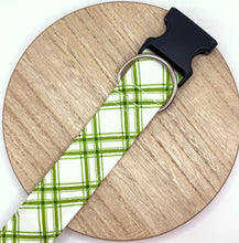 Load image into Gallery viewer, Dog Collar/ Green Plaid Dog Collar/ Easter Dog Collar/ Pastel Dog Collar/ Spring Dog Collar