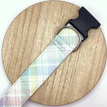 Load image into Gallery viewer, Dog Collar/ Multi Pastel Plaid Dog Collar/ Easter Dog Collar/ Soft Dog Collar/ Spring Dog Collar