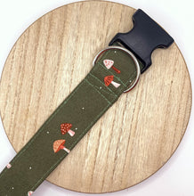 Load image into Gallery viewer, Dog Collar/ Mushrooms Dog Collar/ Boho Dog Collar/ Fungi Dog Collar/ Rustic Dog Collar