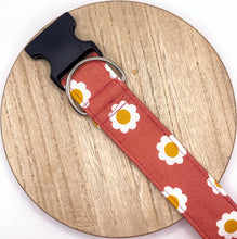 Load image into Gallery viewer, Dog Collar/ Rust Flowers Dog Collar/ Boho Dog Collar/ Flower Dog Collar/ Rustic Dog Collar