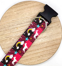 Load image into Gallery viewer, Dog Collar/ Rainbow Pittie Dog Collar/ Pittie Plaid Dog Collar/ Pitbull Dog Collar/ Fabric Dog Collar