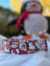 Load image into Gallery viewer, Dog Collar/ Glitter Penguins Dog Collar/ Sparkle Penguins Dog Collar/ Penguins Dog Collar/ Holiday Dog Collar/ Fabric Dog Collar