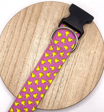 Load image into Gallery viewer, Dog Collar/ Pink Rubber Duck Dog Collar/ Mini Duck Collar Dog Collar/ Rubber Duckies Dog Collar/ You've Been Ducked Dog Collar/ Fabric Dog Collar