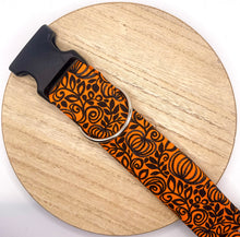 Load image into Gallery viewer, Black Glitter Pumpkins Dog Collar