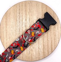 Load image into Gallery viewer, Dog Collar/ Movie Characters Dog Collar/ Scary Faces Dog Collar/ Halloween Dog Collar/ Spooky Dog Collar/ Fabric Dog Collar/ Skulls Dog Collar