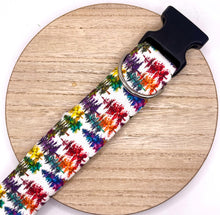 Load image into Gallery viewer, Dog Collar/ Fall Trees Dog Collar/ Rainbow Trees Dog Collar/ Trees Dog Collar/ Autumn Dog Collar/ Fabric Dog Collar