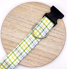 Load image into Gallery viewer, Dog Collar/ Green Yellow Plaid Dog Collar/ Easter Dog Collar/ Pastel Dog Collar/ Spring Dog Collar (Copy)