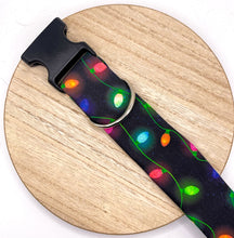 Load image into Gallery viewer, Dog Collar/ Holiday Lights Dog Collar/ Christmas Dog Collar/ Lights Dog Collar/ Holiday Dog Collar/ Fabric Dog Collar