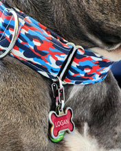 Load image into Gallery viewer, Dog Collar/ Patriotic Camo Print Dog Collar/ Red White and Blue Dog Collar/ USA Dog Collar/Fabric Dog Collar