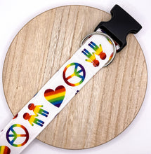 Load image into Gallery viewer, Dog Collar/ Rainbow Peace Dog Collar/ Pride Dog Collar/ Equality Dog Collar/ Rainbow Dog Collar