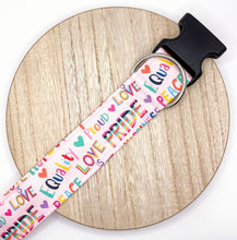 Load image into Gallery viewer, Dog Collar/ Love Words Dog Collar/ Equality Dog Collar/ Pride Dog Collar/ Pink Dog Collar