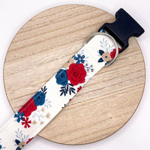 Load image into Gallery viewer, Patriotic Flowers Dog Collar