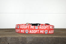 Load image into Gallery viewer, Dog Collar/ Adopt Me Dog Collar/ Shelter Dog Collar/ Red Dog Collar