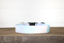 Load image into Gallery viewer, Dog Collar/ Watercolor Dog Collar/ Ukrainian Artist Dog Collar/ Blue and Pink Dog Collar/ Fabric Dog Collar