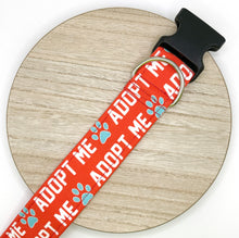 Load image into Gallery viewer, Dog Collar/ Adopt Me Dog Collar/ Shelter Dog Collar/ Red Dog Collar