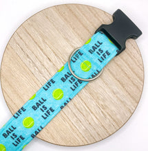 Load image into Gallery viewer, Dog Collar/ Ball is Life Dog Collar/ Tennis Ball Dog Collar/ Blue Dog Collar