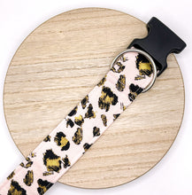Load image into Gallery viewer, Dog Collar/ Cheetah Print Dog Collar/ Gold Blush Dog Collar/ Animal Print Dog Collar/ Metallic Dog Collar/ Fabric Dog Collar