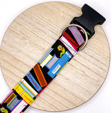 Load image into Gallery viewer, Dog Collar/ Book Dog Collar/ Reading Dog Collar/ Black Dog Collar