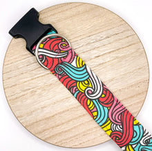 Load image into Gallery viewer, Dog Collar/ Bright Waves Dog Collar/ Ukrainian Artist Dog Collar/ Bright Swirls Dog Collar/ Fabric Dog Collar