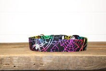 Load image into Gallery viewer, Rainbow Glitter Spiders Dog Collar
