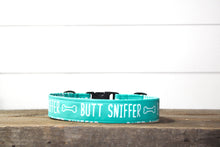 Load image into Gallery viewer, Dog Collar/ Blue Butt Sniffer Dog Collar/ Dog Themed Dog Collar/ Fabric Dog Collar