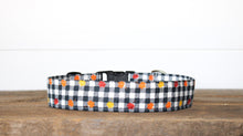 Load image into Gallery viewer, Dog Collar/ Plaid Leaves Dog Collar/ Plaid Dog Collar/ Leaves Dog Collar/ Fabric Dog Collar