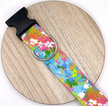 Load image into Gallery viewer, Dog Collar/ Neon Flowers Dog Collar/ Bright Flowers Dog Collar/ Watercolor Flowers Dog Collar/ Spring Dog Collar