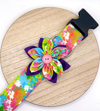 Load image into Gallery viewer, Dog Collar/ Neon Flowers Dog Collar/ Bright Flowers Dog Collar/ Watercolor Flowers Dog Collar/ Spring Dog Collar