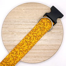 Load image into Gallery viewer, Dog Collar/ Mac and Cheese Dog Collar/  Food Dog Collar/ Fabric Dog Collar/ Noodles Dog Collar/ Macaroni Dog Collar/ Orange Dog Collar