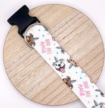 Load image into Gallery viewer, Dog Collar/ Pittie Unicorn Dog Collar/ You Are Magic Dog Collar/ Pitbull Dog Collar/ Fabric Dog Collar