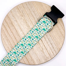 Load image into Gallery viewer, Dog Collar/ Mini Cactus Dog Collar/ Plant Dog Collar/ Succulent Dog Collar/ Cacti Dog Collar/ Fabric Dog Collar