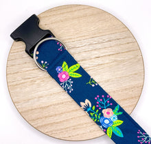 Load image into Gallery viewer, Dog Collar/ Navy Flower Dog Collar Fabric Dog Collar/ Navy Dog Collar/ Flower Dog Collar