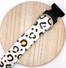 Load image into Gallery viewer, Dog Collar/ Neutral Cheetah Dog Collar/ Leopard Dog Collar/ Animal Print Dog Collar/ Autumn Dog Collar/ Fabric Dog Collar