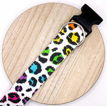 Load image into Gallery viewer, Dog Collar/ Cheetah Print Dog Collar/ Rainbow Dog Collar/ Fabric Dog Collar