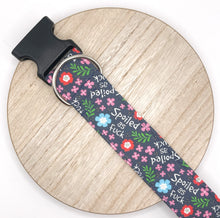 Load image into Gallery viewer, Dog Collar/ Spoiled As F*ck Dog Collar/ Swear Themed Dog Collar/ Adult Dog Collar/Fabric Dog Collar