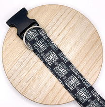 Load image into Gallery viewer, Dog Collar/ Straight Outta Rescue Dog Collar/ Dog Themed Dog Collar/ Fabric Dog Collar/ Rescue Dog Collar