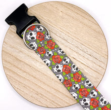 Load image into Gallery viewer, Dog Collar/ Valentine Skulls Dog Collar/ Valentines Dog Collar/ Love Dog Collar/ Skulls Dog Collar/ Fabric Dog Collar