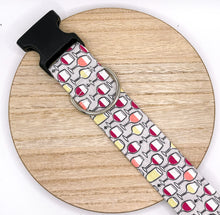 Load image into Gallery viewer, Dog Collar/ Wine Dog Collar/ Wine Glass Dog Collar/ Fabric Dog Collar