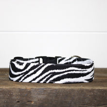 Load image into Gallery viewer, Dog Collar/ Zebra Print Dog Collar/ Fabric Dog Collar/ Animal Print Dog Collar